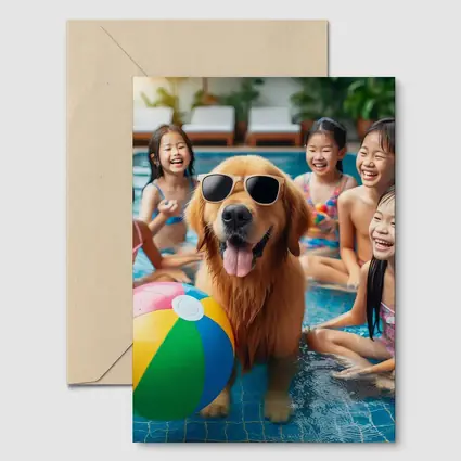 Golden Retriever Sunglasses Kids Pool Party