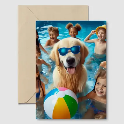 Golden Retriever Sunglasses Kids Pool Party