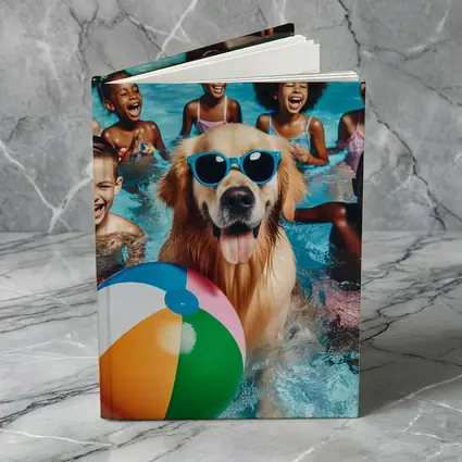Golden Retriever With Sunglasses Pool Party