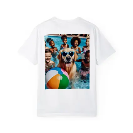 Golden Retriever With Sunglasses Pool Party
