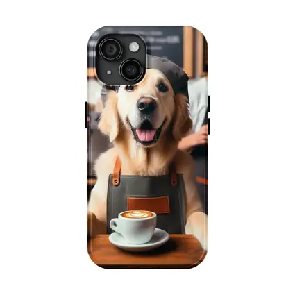 Golden Retriever Barista In Coffee Shop