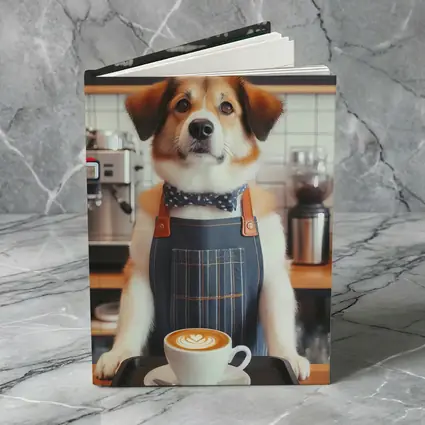 Dog Barista Serving Coffee In Cafe