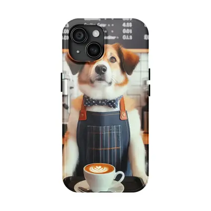 Dog Barista Serving Coffee In Cafe
