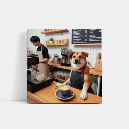 Shiba Inu Barista Dog Coffee Shop