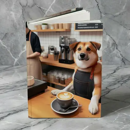 Shiba Inu Barista Dog Coffee Shop