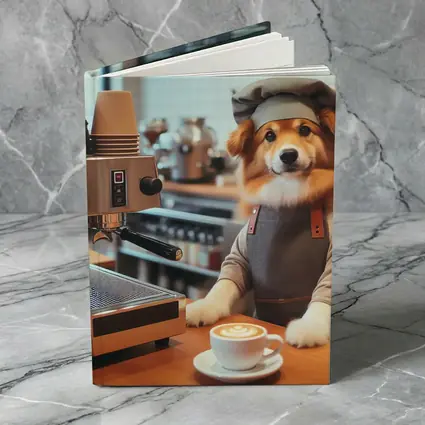 Corgi Barista Dog Working Coffee Shop