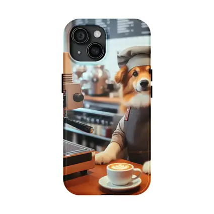 Corgi Barista Dog Working Coffee Shop