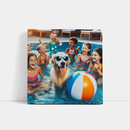 Golden Retriever Kids Pool Party Summer