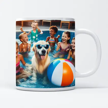 Golden Retriever Kids Pool Party Summer