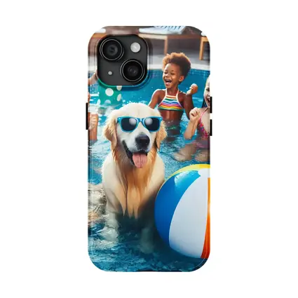 Golden Retriever Kids Pool Party Summer