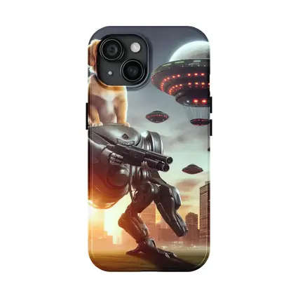 Cool Dog On Robot Mech Alien Invasion