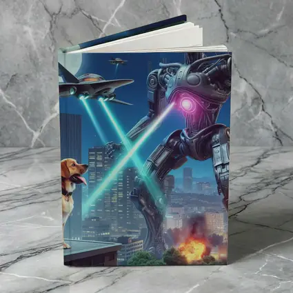 Giant Robot Dog City Night Attack
