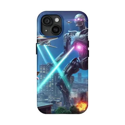 Giant Robot Dog City Night Attack