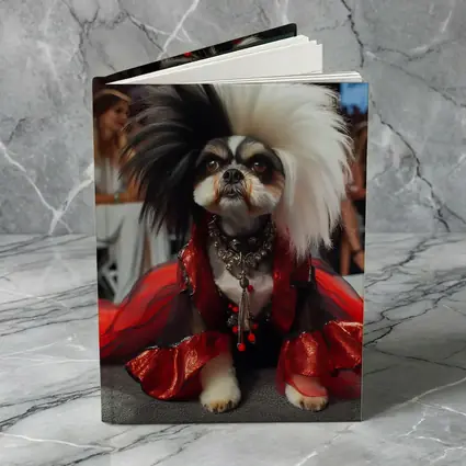Shih Tzu Dog Red Dress Fashion Runway