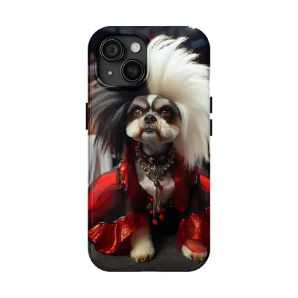 Shih Tzu Dog Red Dress Fashion Runway