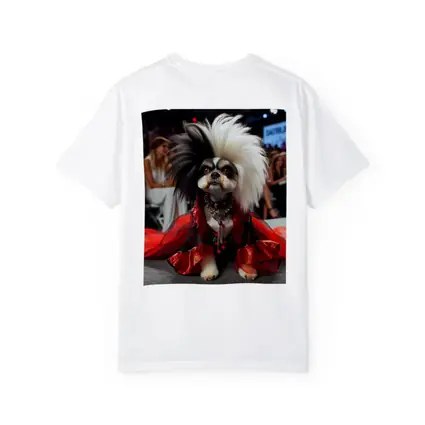 Shih Tzu Dog Red Dress Fashion Runway