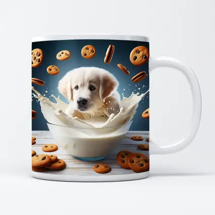 Golden Retriever Puppy Milk Bowl Cookies