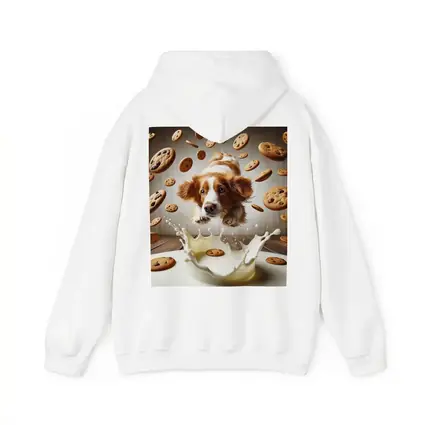 Spaniel Dog Diving Into Milk Cookies