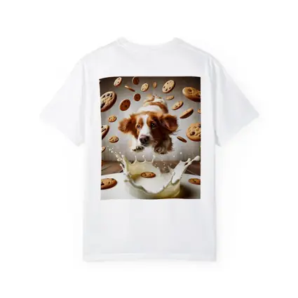 Spaniel Dog Diving Into Milk Cookies