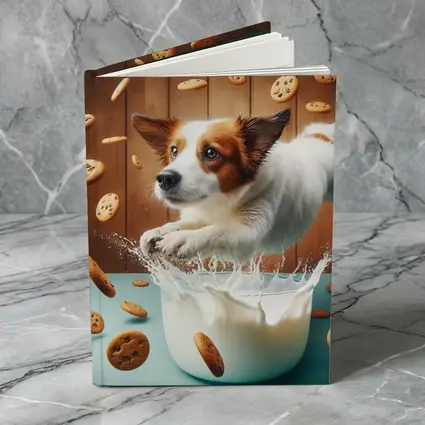 Jack Russell Terrier Jumping Into Milk Cookies
