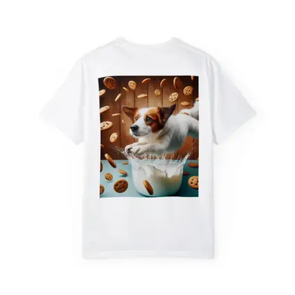 Jack Russell Terrier Jumping Into Milk Cookies