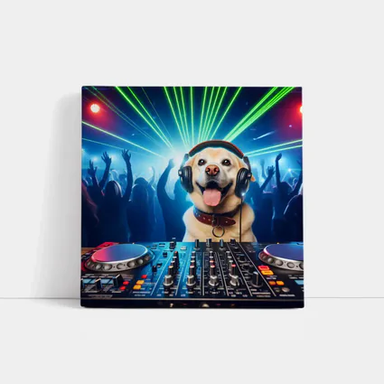 Labrador DJ Dog Party Club Neon