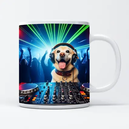 Labrador DJ Dog Party Club Neon