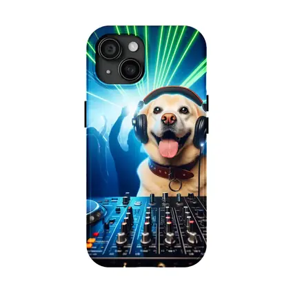 Labrador DJ Dog Party Club Neon