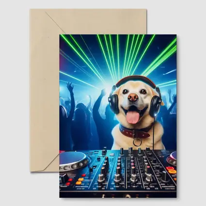 Labrador DJ Dog Party Club Neon