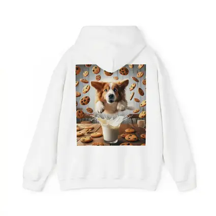 Corgi Dog Jumping Over Milk Glass Cookies