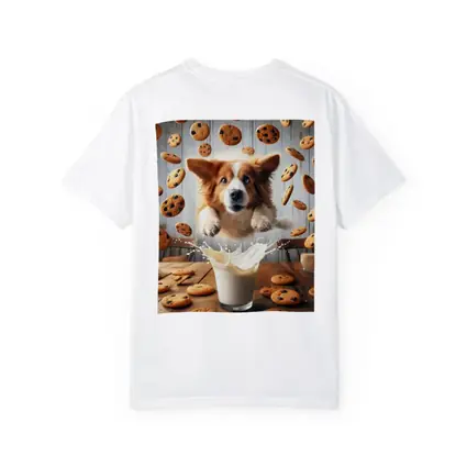 Corgi Dog Jumping Over Milk Glass Cookies