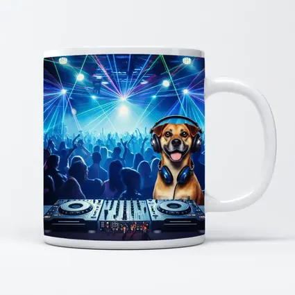 Happy Dog DJ Spinning at Night Club