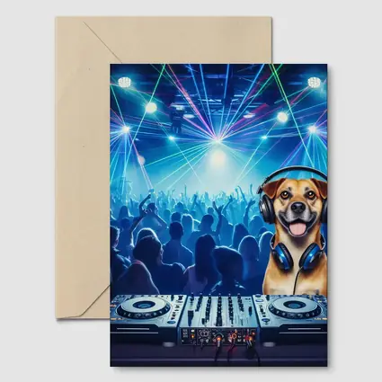 Happy Dog DJ Spinning at Night Club
