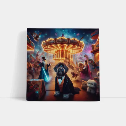 Doodle Dog Tuxedo Magical Carnival Night