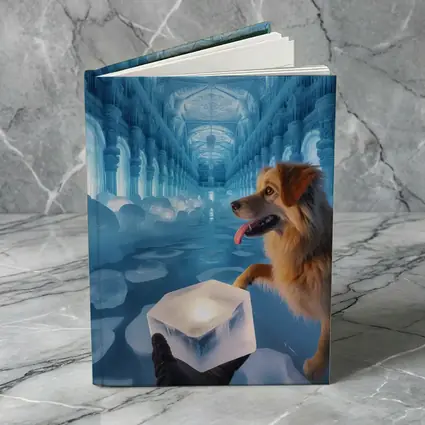 Golden Dog Exploring Magical Ice Palace