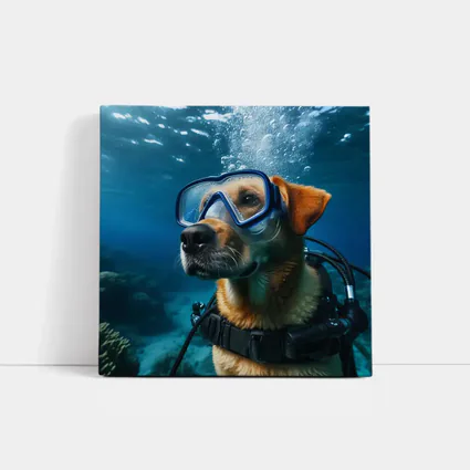 Dog Scuba Diving Underwater Ocean Adventure
