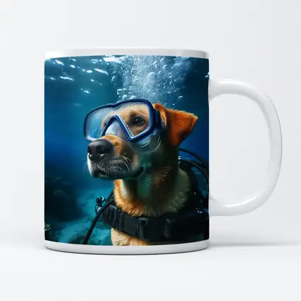Dog Scuba Diving Underwater Ocean Adventure