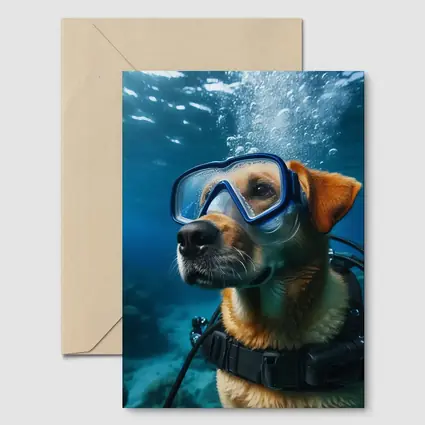 Dog Scuba Diving Underwater Ocean Adventure