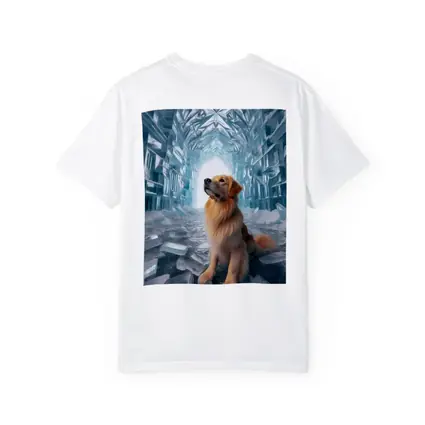 Golden Retriever Sitting In Ice Crystal Cave