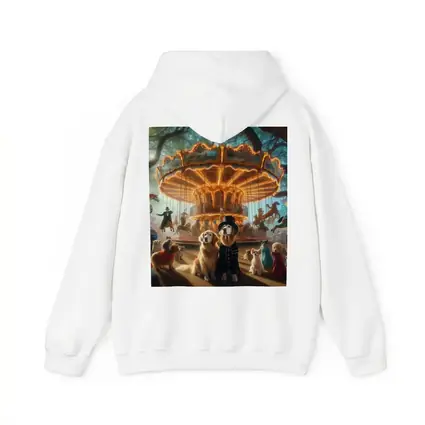 Golden Retriever Dogs Carnival Carousel Fantasy Scene