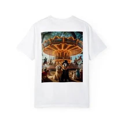 Golden Retriever Dogs Carnival Carousel Fantasy Scene