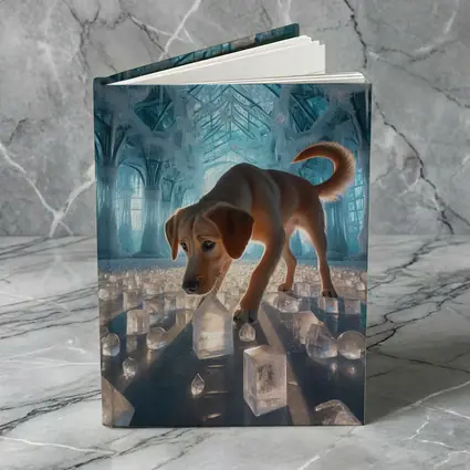 Labrador Puppy Exploring Glowing Ice Palace