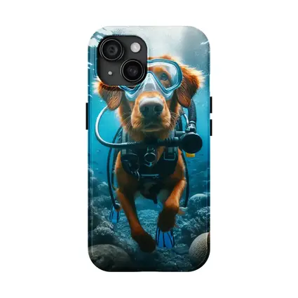 Golden Retriever Scuba Diving Underwater Coral Reef