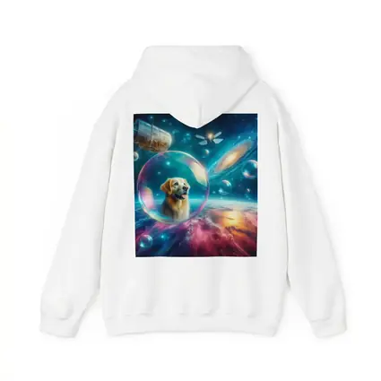 Golden Retriever Floating Bubble Outer Space Galaxy