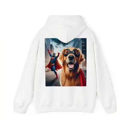 Golden Retriever Superhero Dog City Street