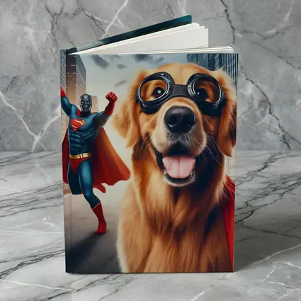 Golden Retriever Superhero Dog City Street
