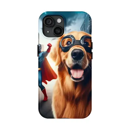 Golden Retriever Superhero Dog City Street