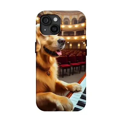 Golden Retriever Playing Piano Concert Hall