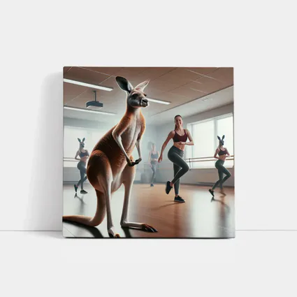 Kangaroo Dancing In Fitness Studio Class