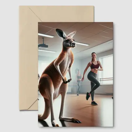 Kangaroo Dancing In Fitness Studio Class